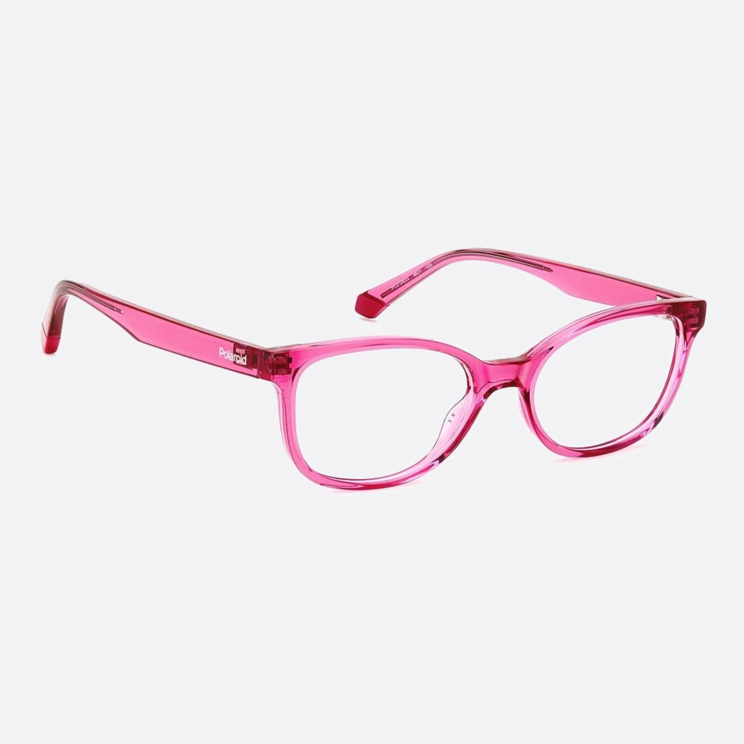 Polaroid 47mm Pld D833 Junior Mu1 Pink Cat Eye Children Eyeglasses - Detail View
