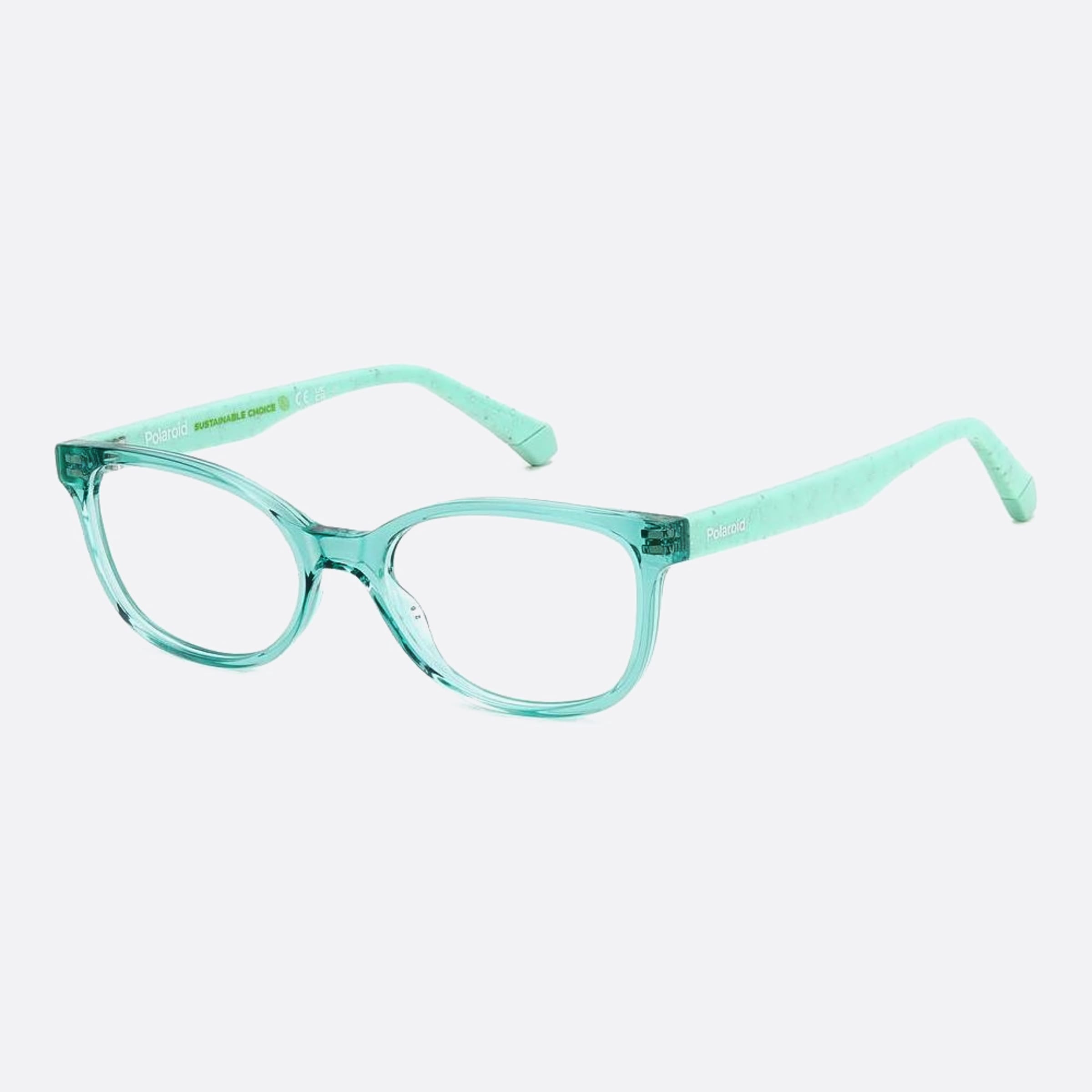 Polaroid 47mm Pld D833 Junior Wk2 Blue Cat Eye Children Eyeglasses - Side View