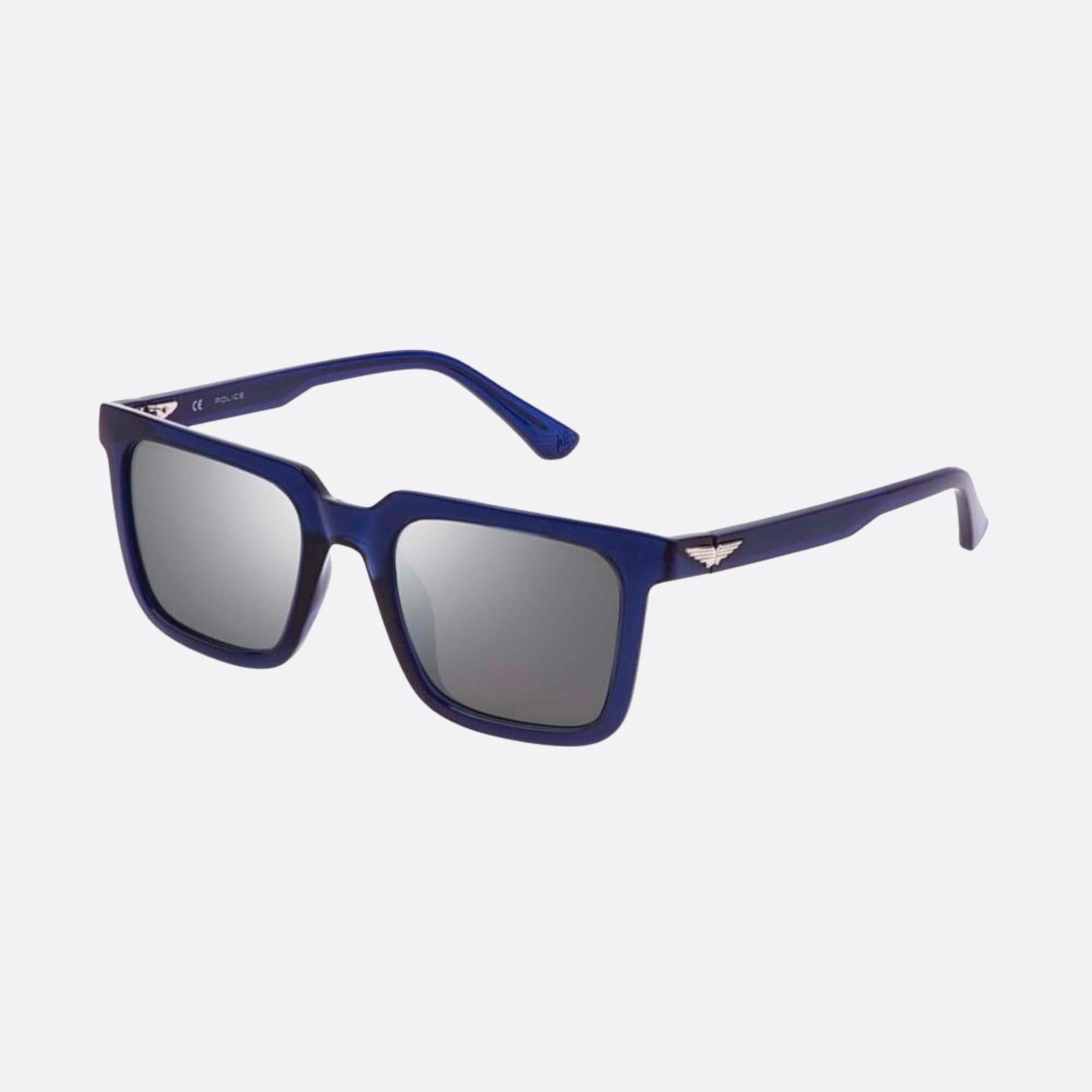 Police 52mm Ocean Splf15 6g5p Blue Geometric Polarized Unisex Sunglasses - Side View