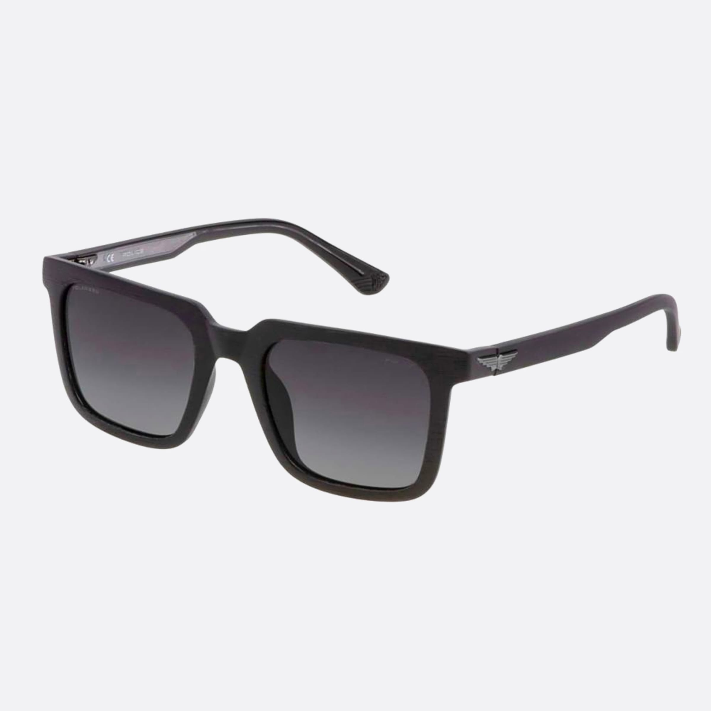 Police 52mm Ocean Splf15 Glap Black Geometric Polarized Unisex Sunglasses - Side View