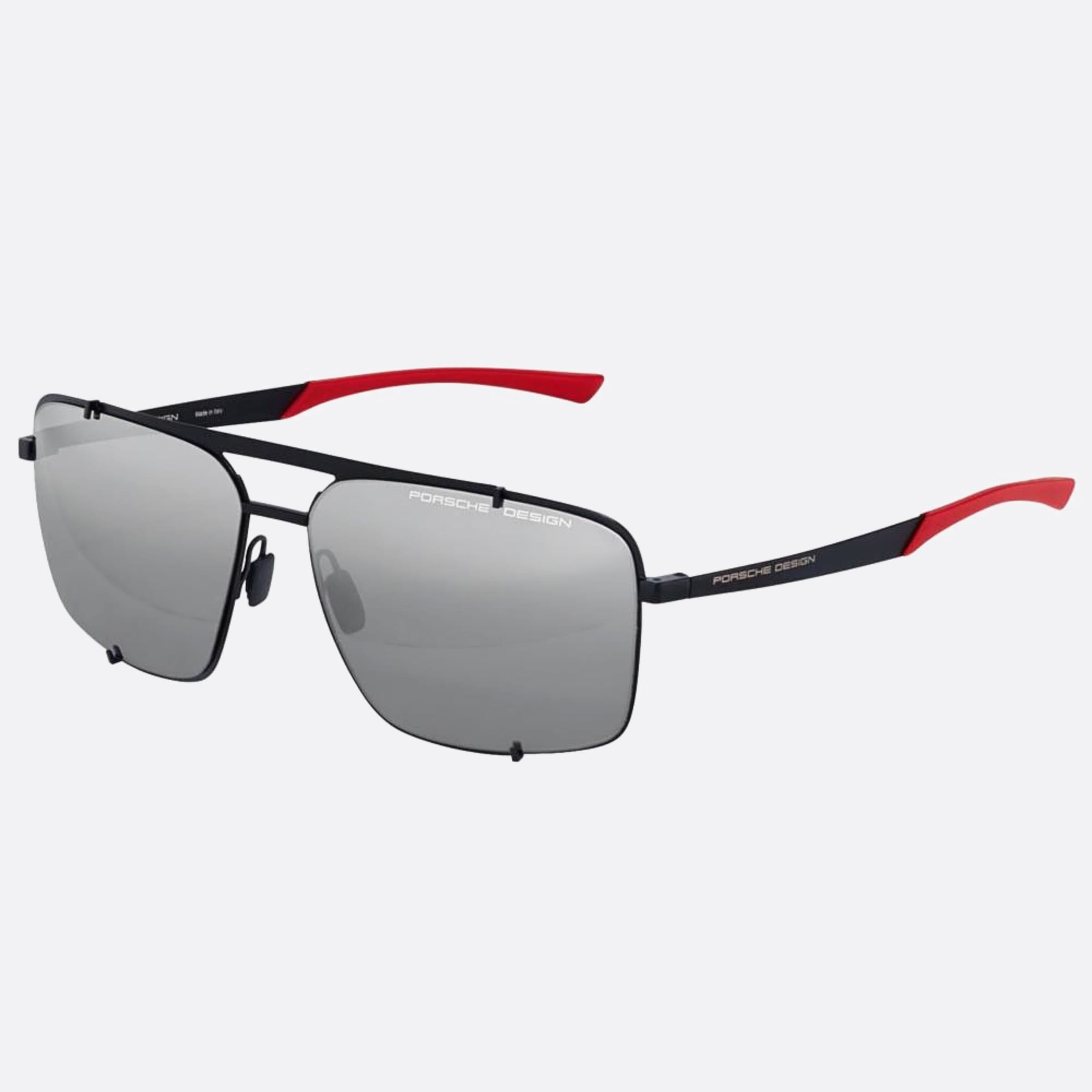 Porsche 63mm Design Hooks Sde Black Geometric Men Sunglasses - Side View