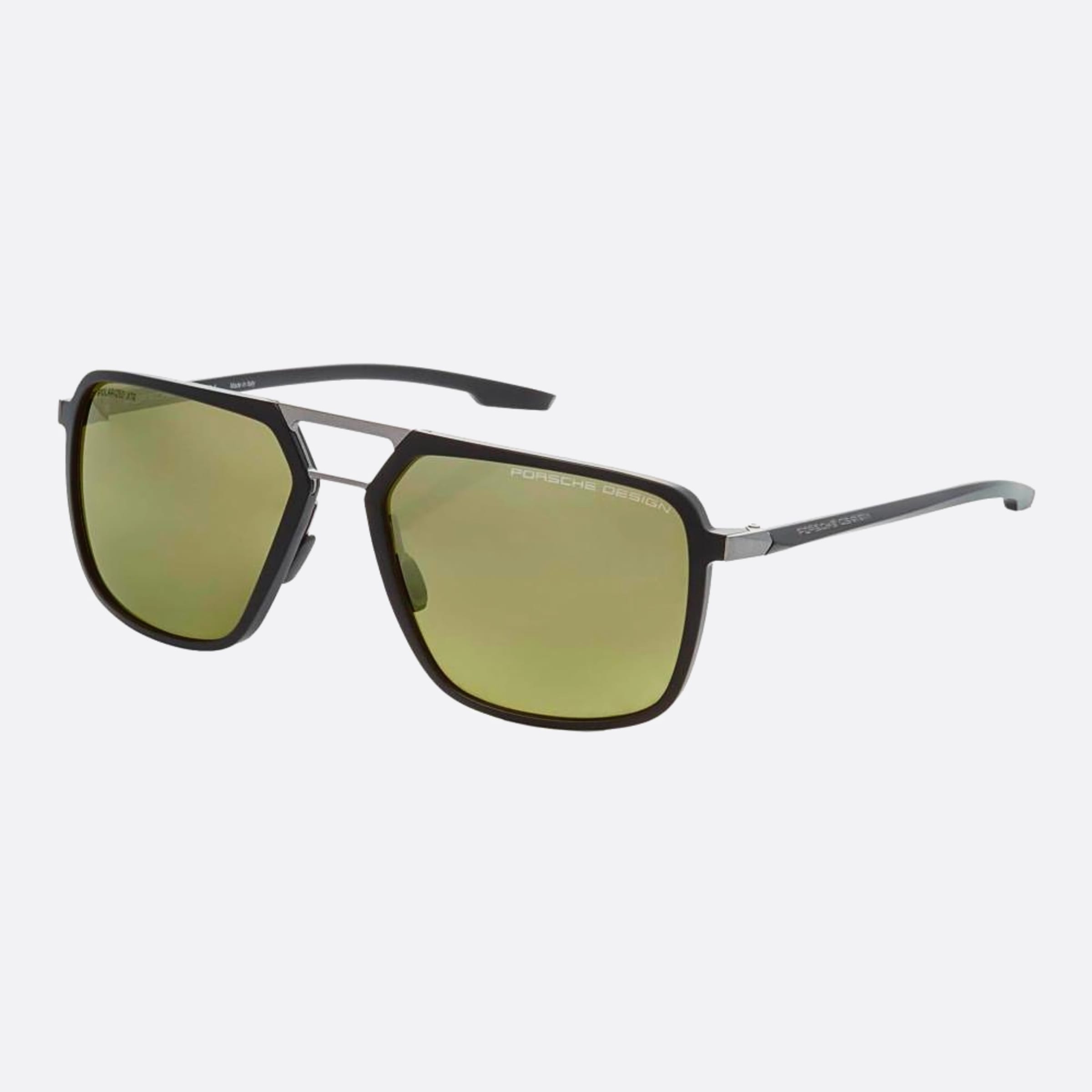 Porsche 59mm Design Abd Black Geometric Polarized Men Sunglasses - Side View