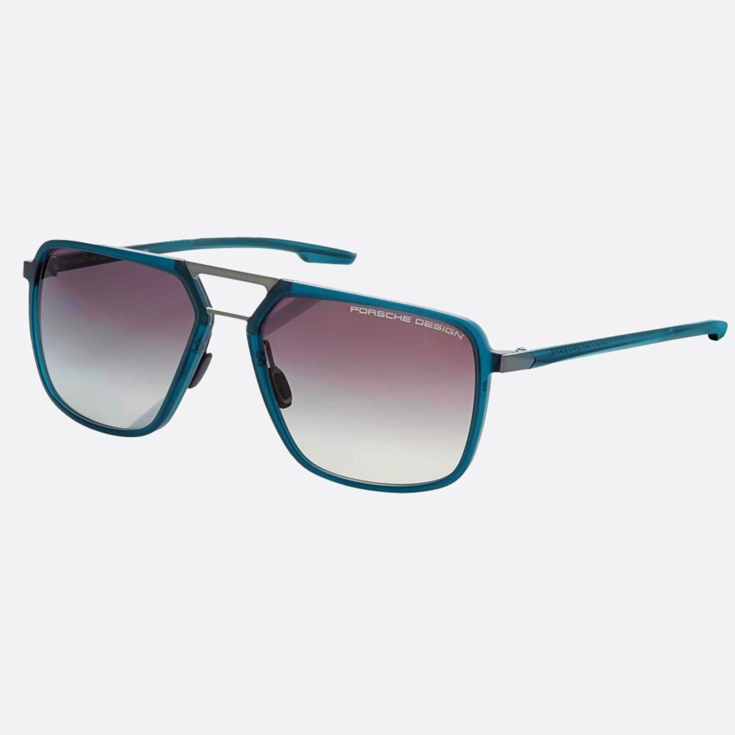 Porsche 59mm Design Blue Geometric Men Sunglasses - Side View