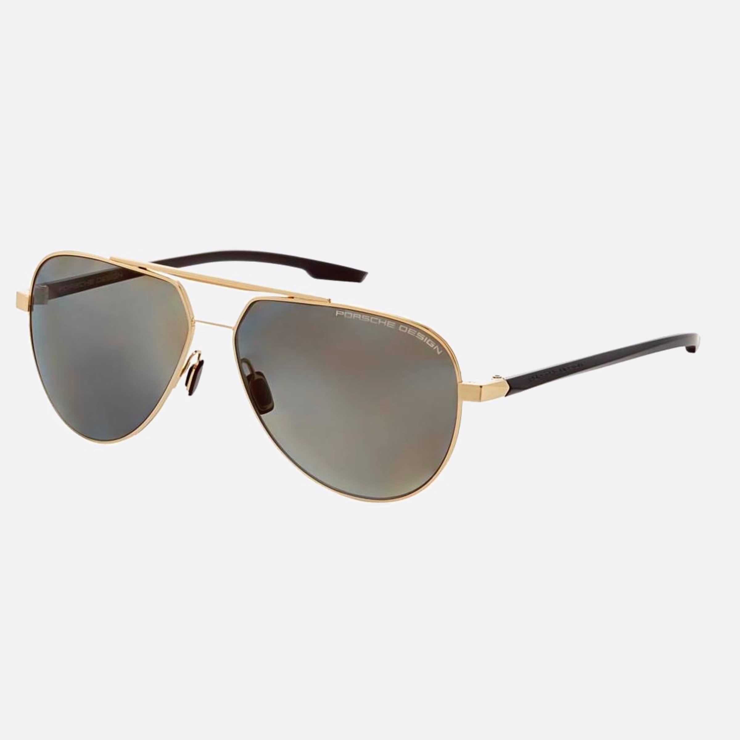 Porsche 62mm Design Cft Gold Pilot Polarized Men Sunglasses - Side View