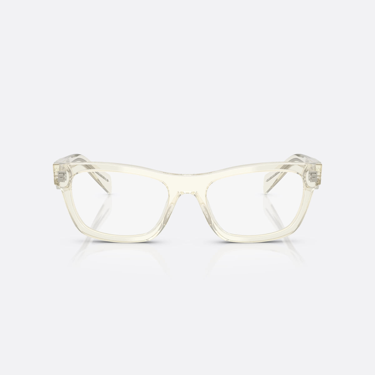 Rame ochelari de vedere Prada MOD. B01V 19X1O1, visor alb, pentru femei, punte simplă, logo-ul brandului pe braț, ramă completă, vedere din față