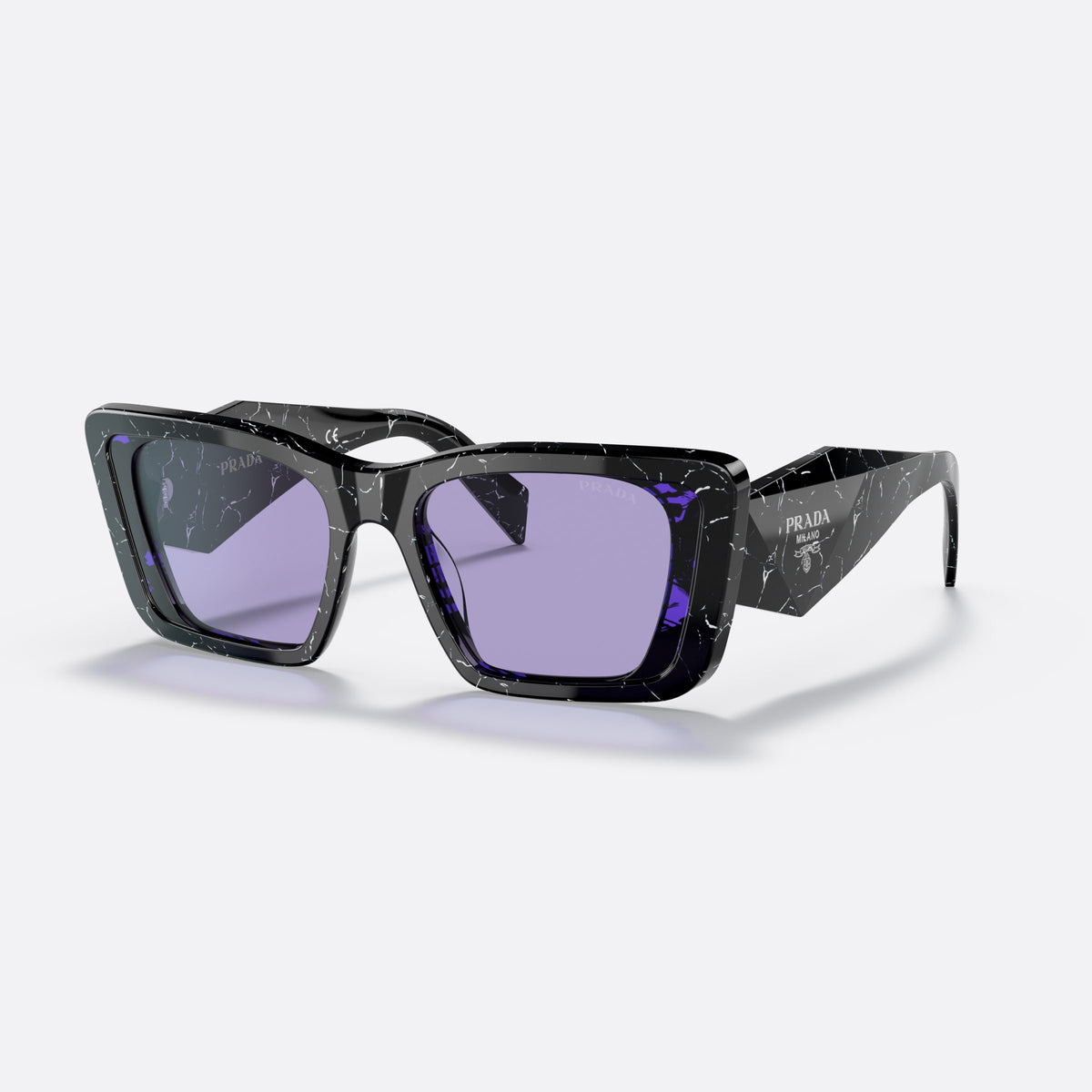 Ochelari de soare Prada PR 08YS 08YS, fluture țestoasă, pentru femei, punte simplă, literele brandului pe brațe, ramă completă