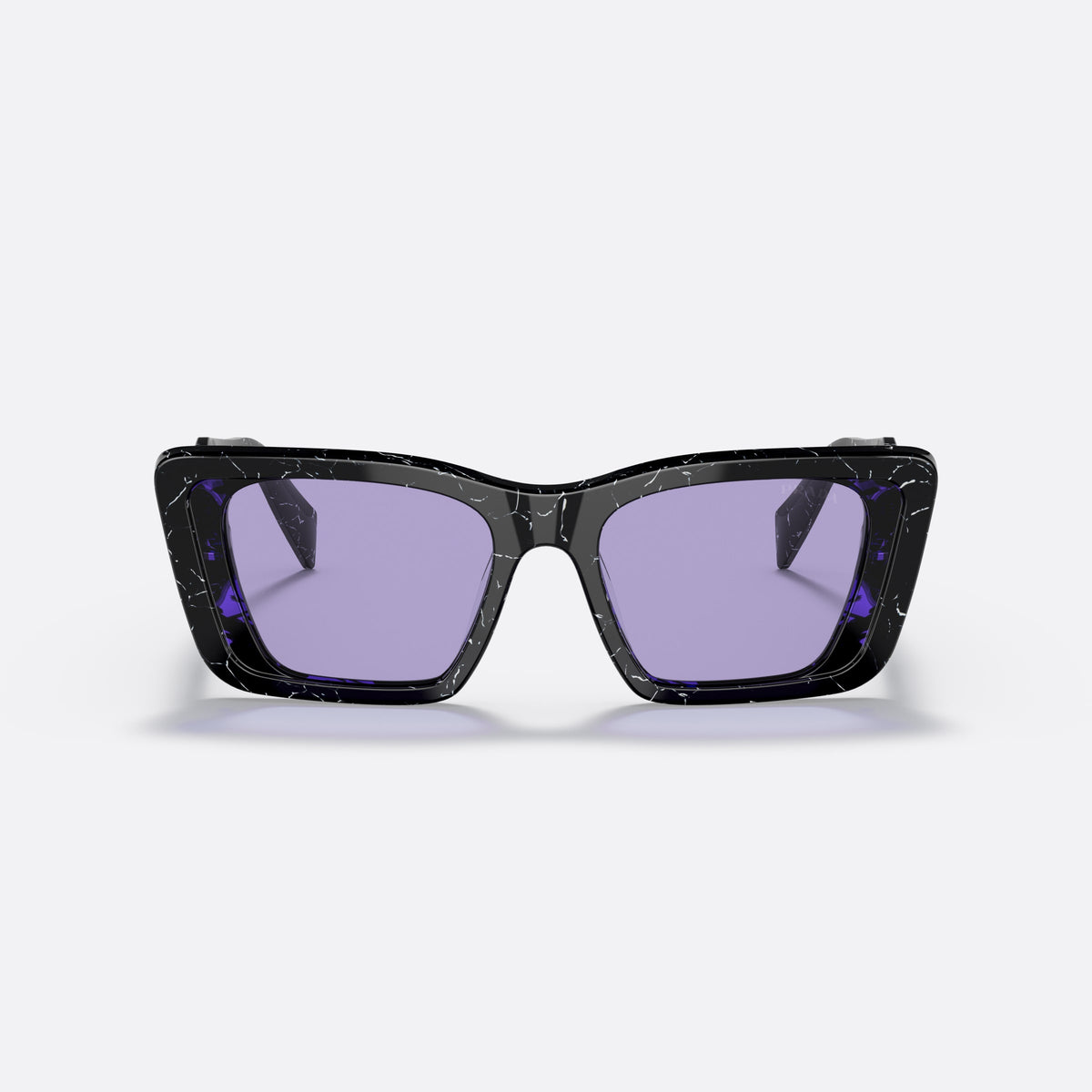 Prada PR 08YS 08YS sunglasses, havana butterfly frame for women, plain bridge, brand lettering on temples, full-rim frame, front view