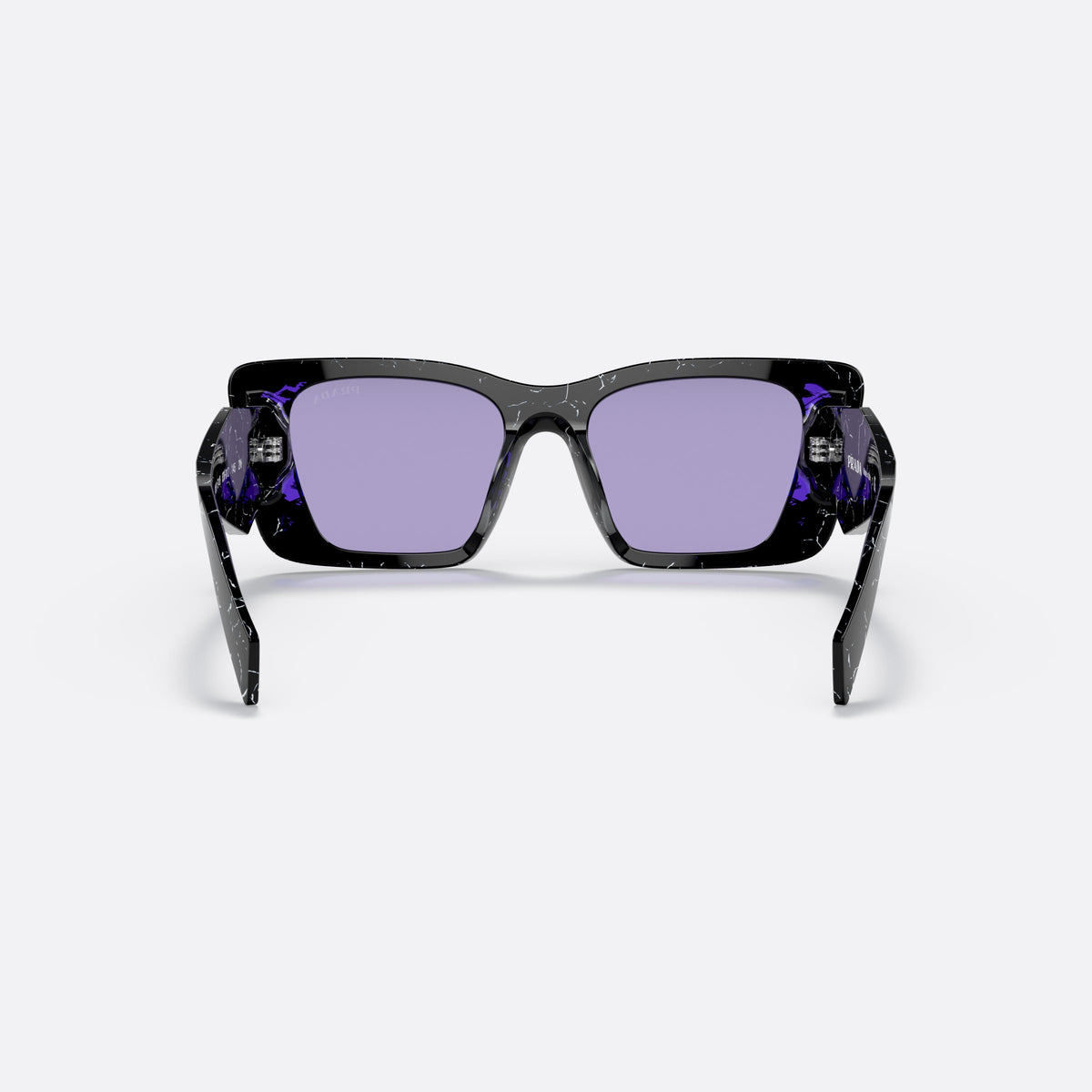 Prada PR 08YS 08YS sunglasses, havana butterfly frame for women, plain bridge, brand lettering on temples, full-rim frame, back view