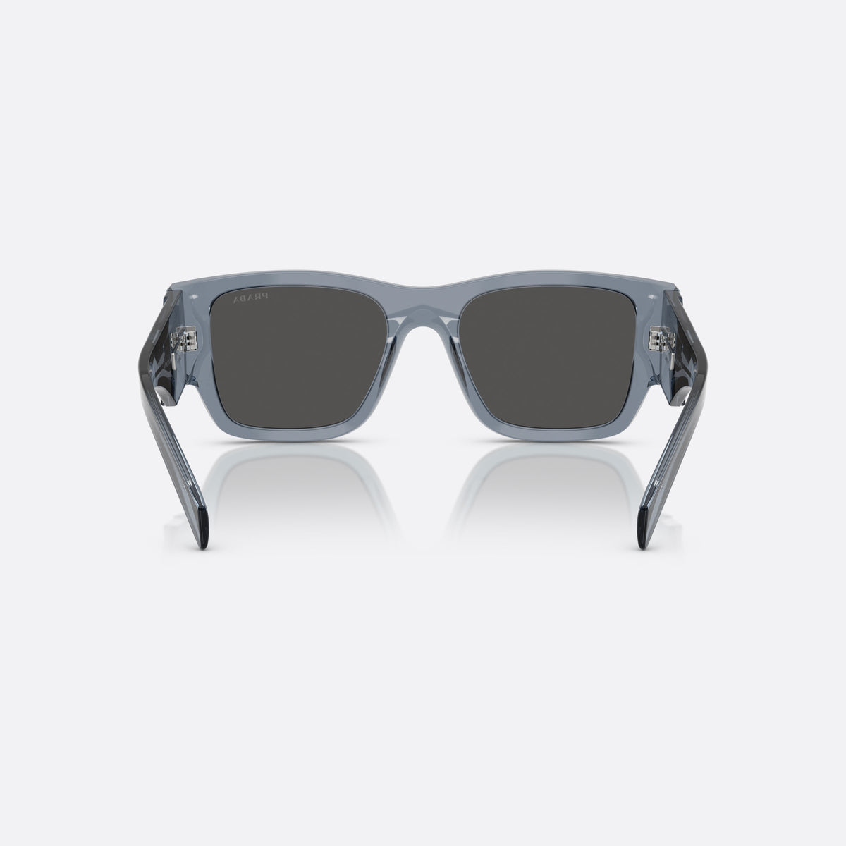 Ochelari de soare Prada PR 10ZS 17T08Z, pillow albastru, pentru bărbați, punte simplă integrată, literele brandului pe brațe, vedere din spate