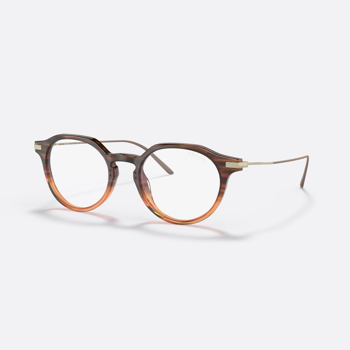 Prada PR 12YS 12YS sunglasses, brown phantos frame for men, plain bridge with acetate, brand lettering on temples