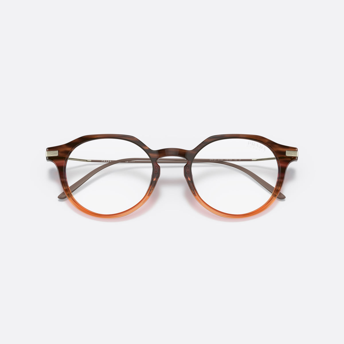Prada PR 12YS 12YS sunglasses, brown phantos frame for men, plain bridge with acetate, brand lettering on temples, folded