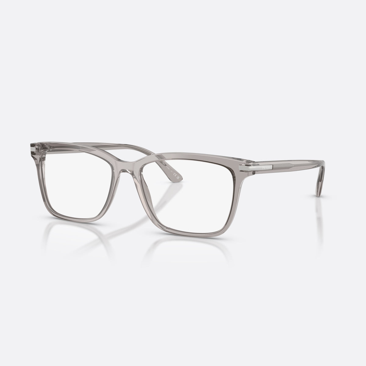 Rame ochelari de vedere Prada PR 14WV 10J1O1, rectangulari gri, pentru bărbați, punte simplă, integrată în ramă, ramă completă