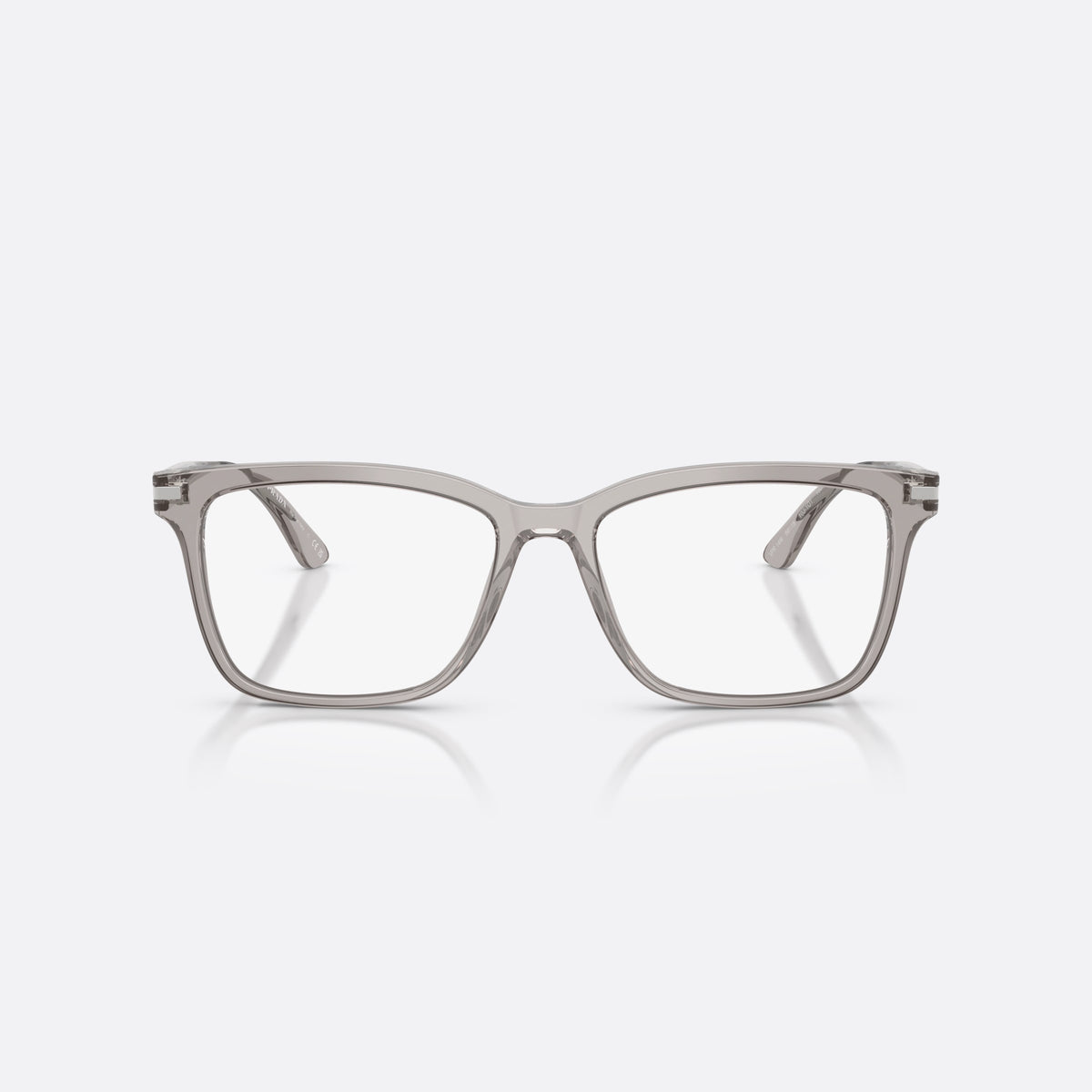 Rame ochelari de vedere Prada PR 14WV 10J1O1, rectangulari gri, pentru bărbați, punte simplă, integrată în ramă, ramă completă, vedere din față