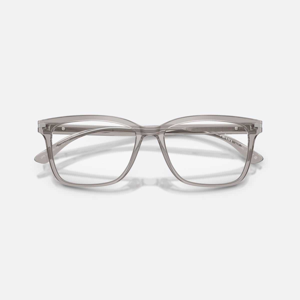 Rame ochelari de vedere Prada PR 14WV 10J1O1, rectangulari gri, pentru bărbați, punte simplă, integrată în ramă, ramă completă, cu brațele pliate