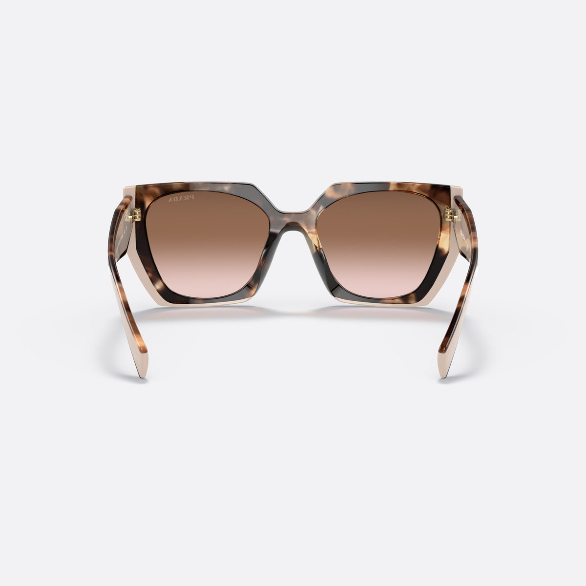 Ochelari de soare Prada PR 15WS 01R-0A6, rectangulari havana, pentru femei, punte dublă integrată, litere ale brandului pe brațe