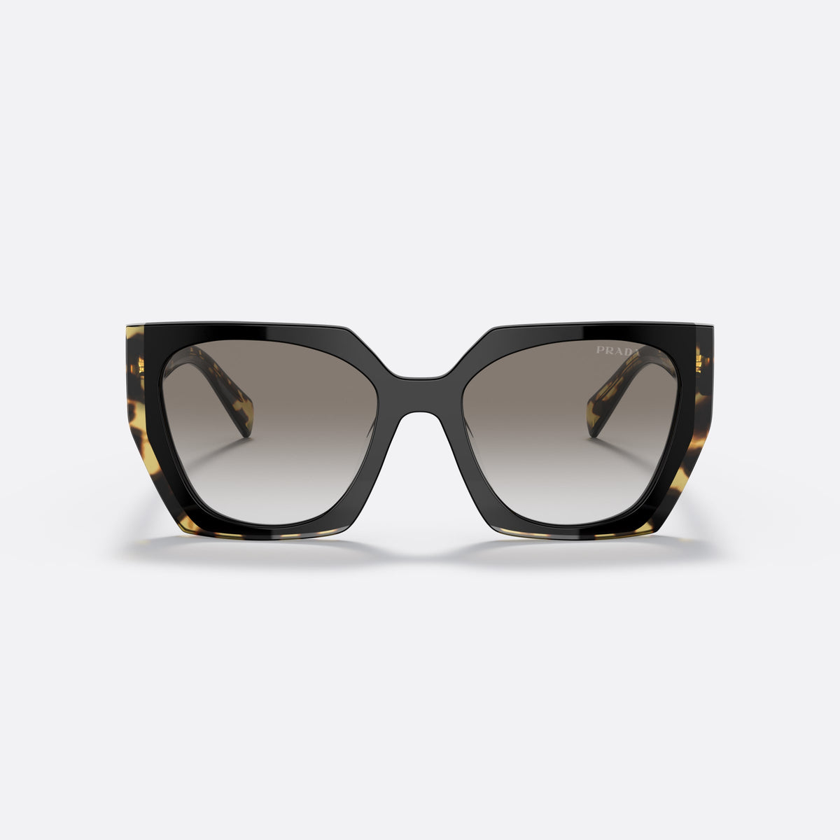 Ochelari de soare Prada PR 15WS 389-0A7, rectangulari negru, pentru femei, punte keyhole, literele brandului pe brațe, ramă completă