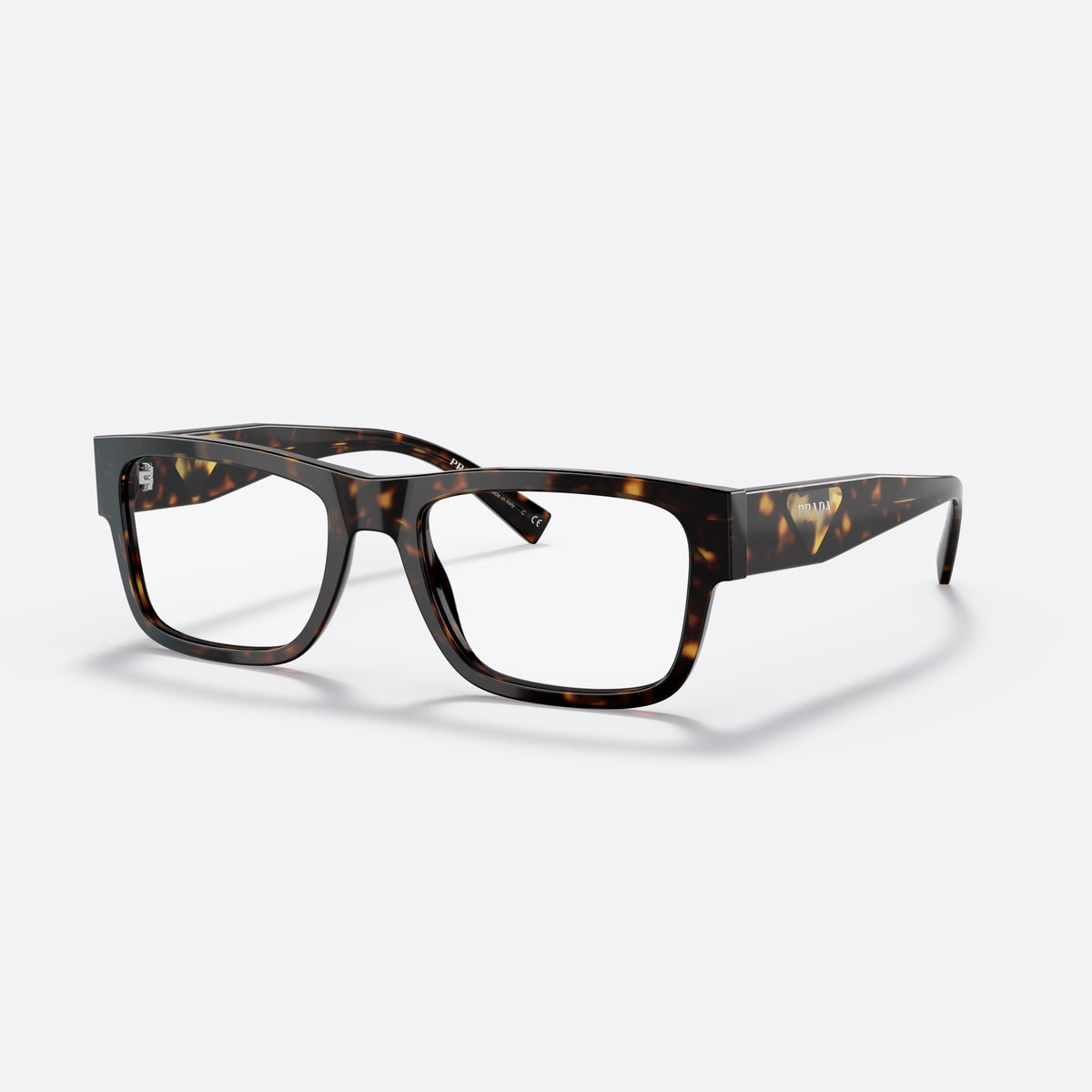 Rame ochelari de vedere Prada PR 15YV 54, rectangulari țestoasă, pentru bărbați, punte simplă cu partea superioară lată, brațe late și conice