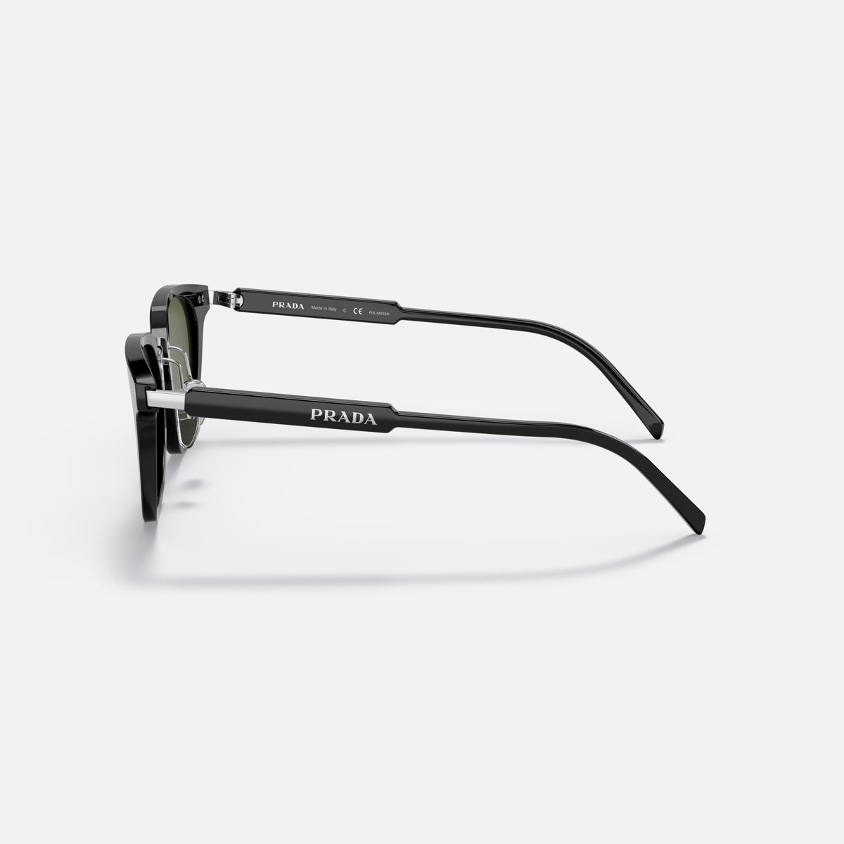Prada PR 17YS 1AB03R sunglasses, black phantos frame for men, brand lettering on temples, full-rim frame