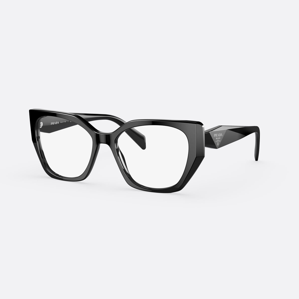 Rame ochelari de vedere Prada PR 18WV 1AB-1O1, neregulat negru, pentru femei, punte integrată cu finisaj lucios, ramă completă din acetat