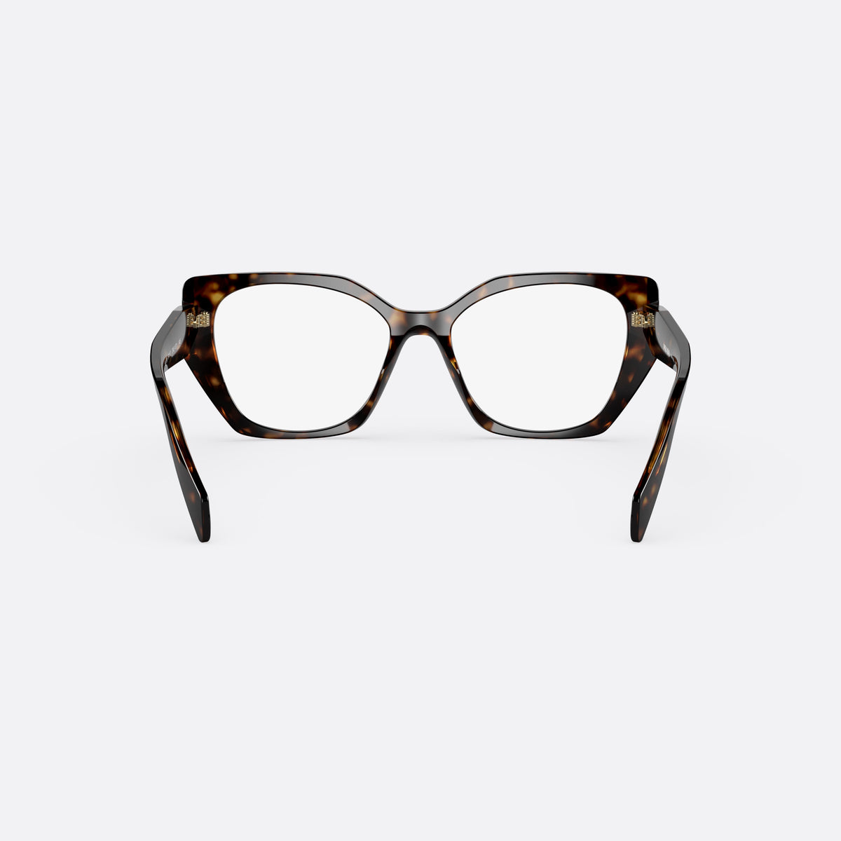 Rame ochelari de vedere Prada PR 18WV 2AU-1O1, neregulat havana, pentru femei, punte simplă cu centru ridicat, literele brandului pe brațe