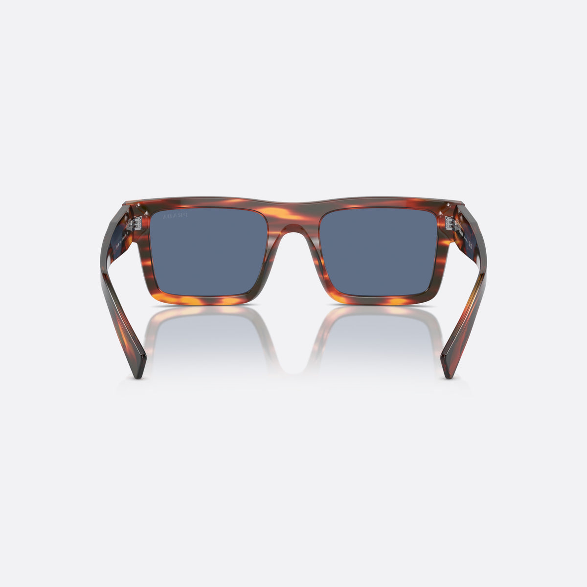 Ochelari de soare Prada PR 19WS 17R06A HVDB, rectangulari multicolor, pentru bărbați, punte simplă cu partea superioară dreaptă, brațe late conice, vedere din spate
