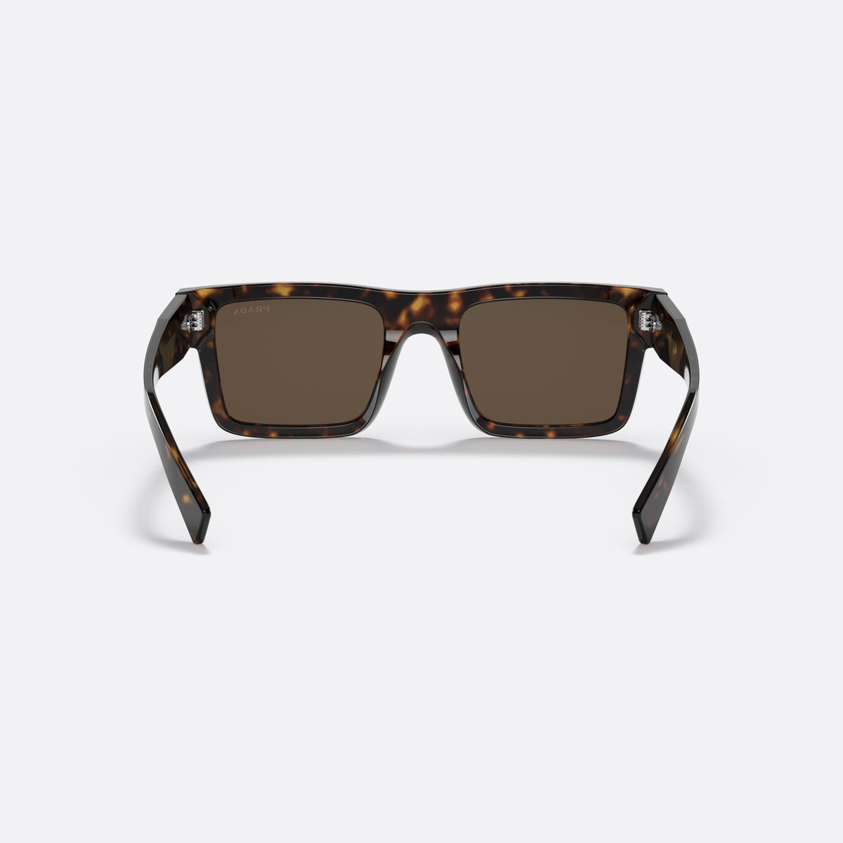 Prada PR 19WS 2AU-8C1 H sunglasses, havana rectangular frame for men, plain bridge, brand lettering on temples, full rim frame