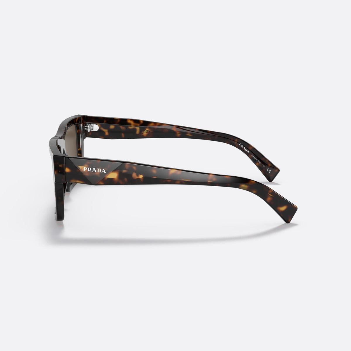 Prada PR 19WS 2AU-8C1 H sunglasses, havana rectangular frame for men, plain bridge, brand lettering on temples, full rim frame