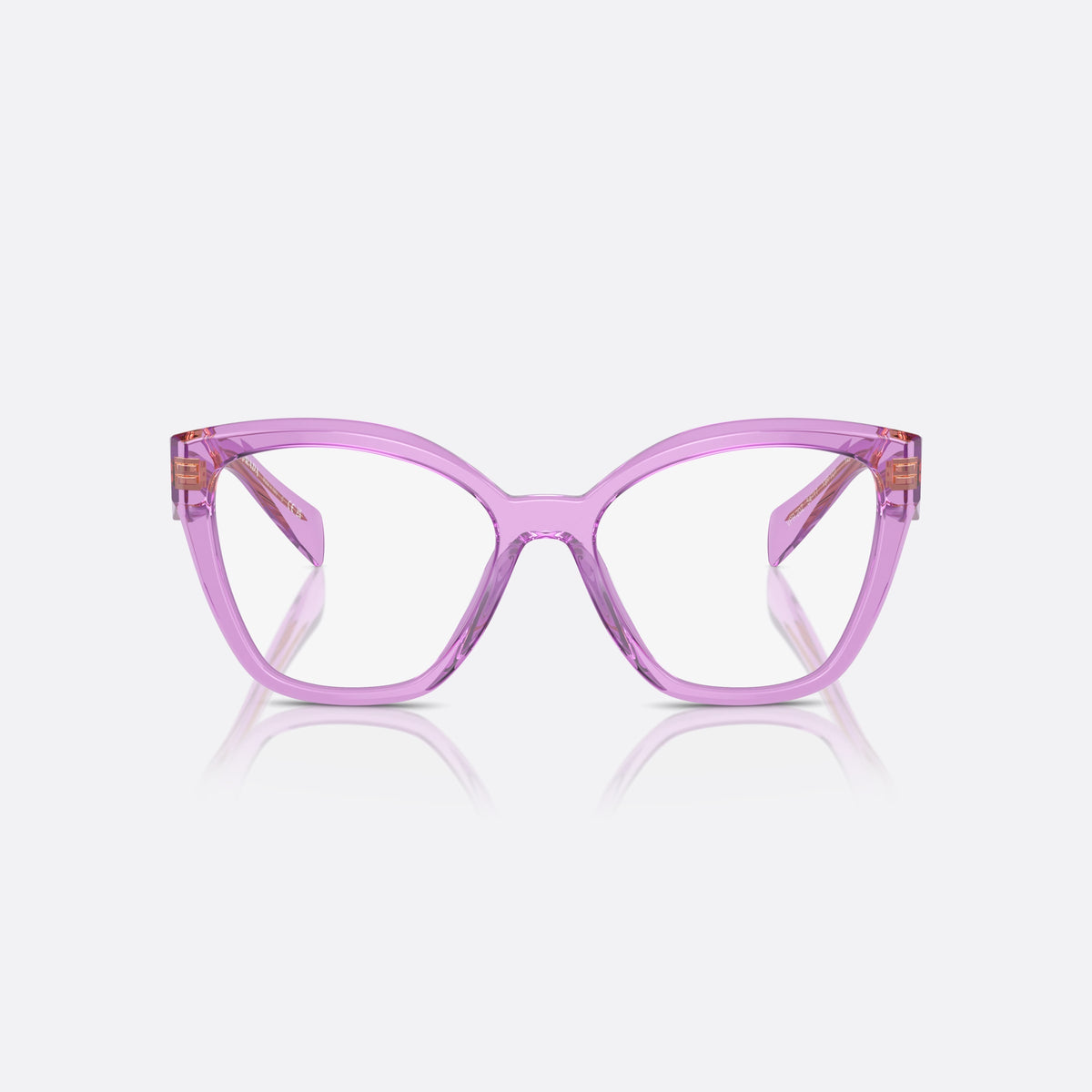 Rame ochelari de vedere Prada PR 20ZV 13R1O1, fluture violet, pentru femei, punte simplă, plăcuță cu logo pe braț, ramă completă, vedere din față