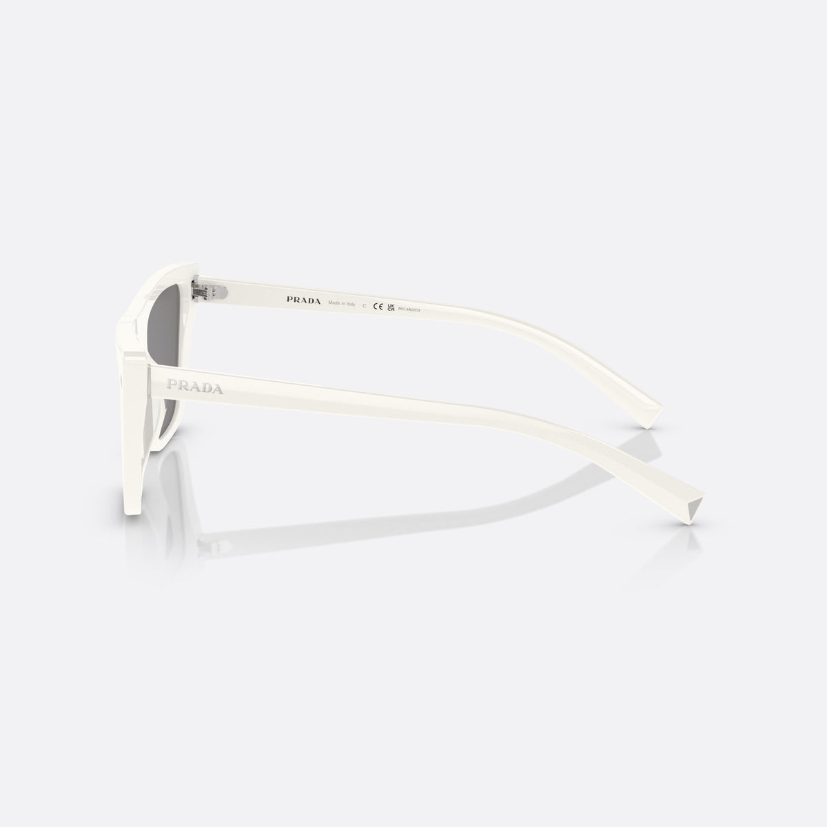 Ochelari de soare Prada PR 21ZS 142-5Z1, fluture alb, pentru femei, punte simplă, litere ale brandului pe brațe, ramă completă