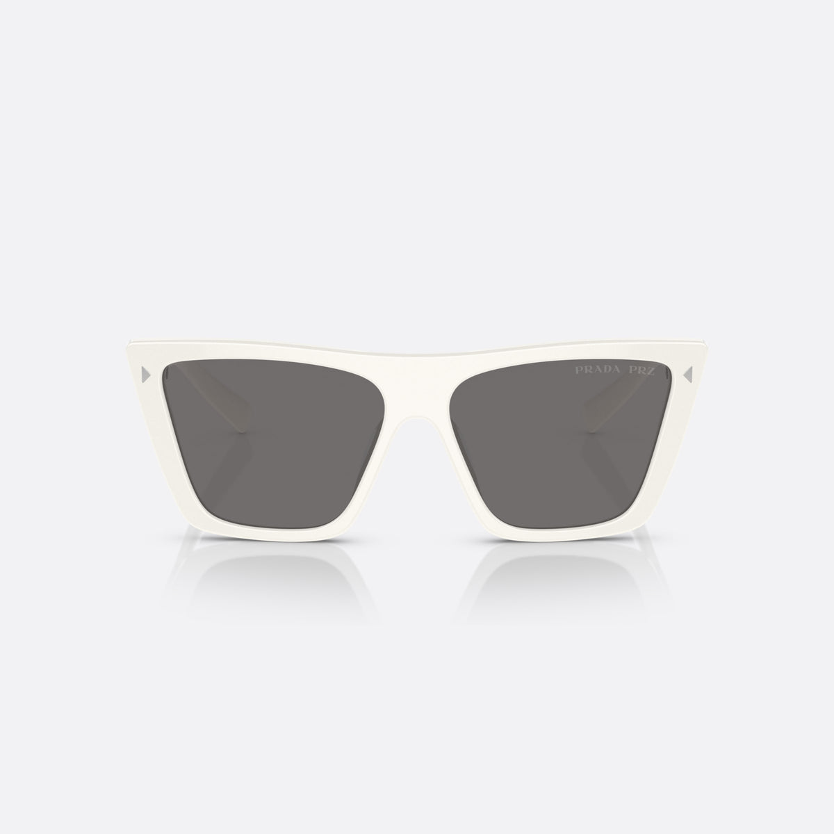 Ochelari de soare Prada PR 21ZS 142-5Z1, fluture alb, pentru femei, punte simplă, litere ale brandului pe brațe, ramă completă