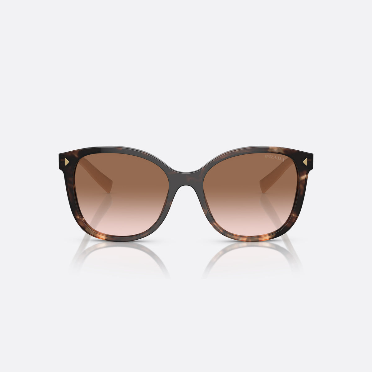 Ochelari de soare Prada PR 22ZS 07R-0A6 A, patrati țestoasă, pentru femei, punte keyhole, literele brandului pe brațe, ramă completă, vedere din față