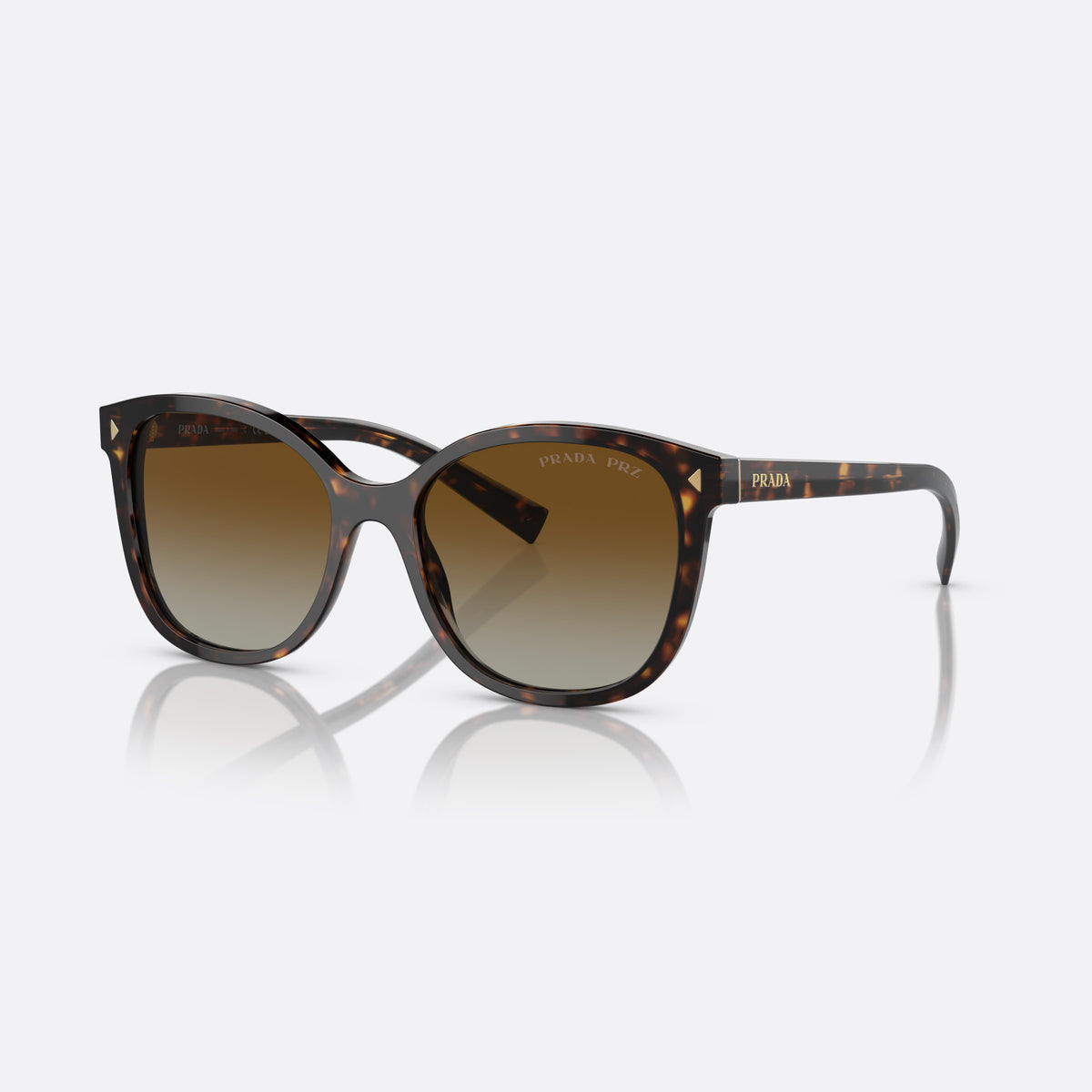 Ochelari de soare Prada PR 22ZS 2AU-6E1, patrati țestoasă, pentru femei, punte keyhole, literele brandului pe brațe