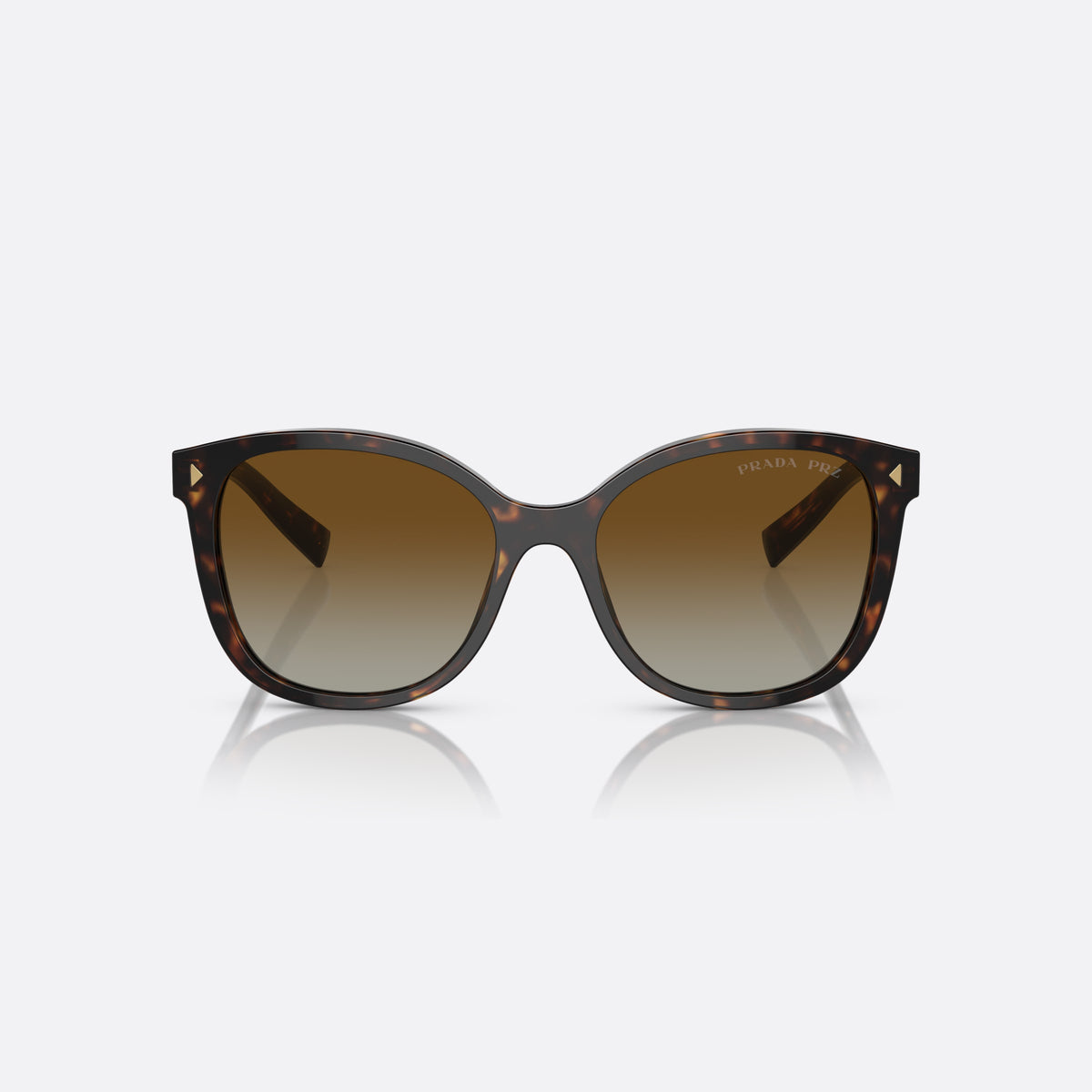 Ochelari de soare Prada PR 22ZS 2AU-6E1, patrati țestoasă, pentru femei, punte keyhole, literele brandului pe brațe, vedere din față