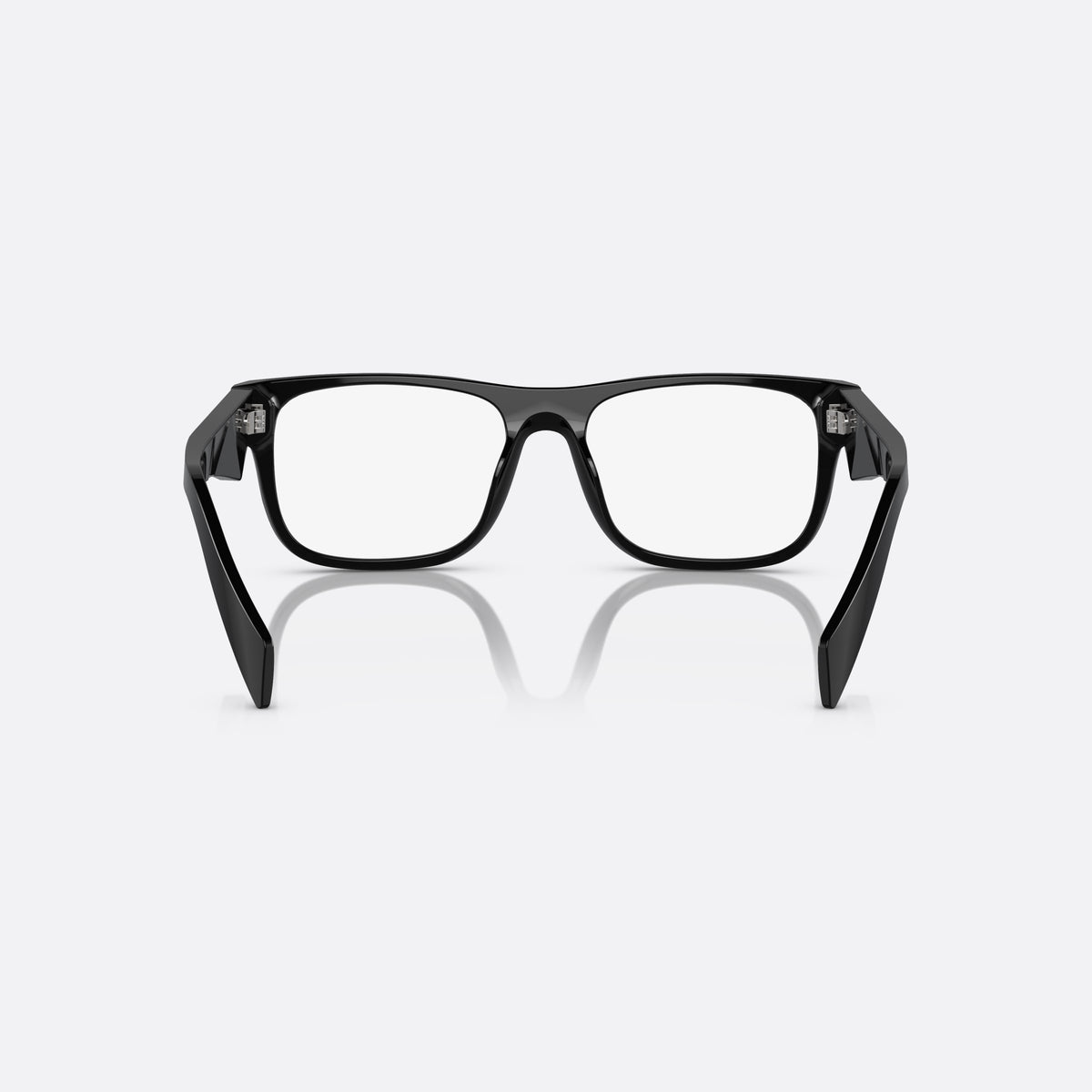 Rame ochelari de vedere Prada PR 22ZV 16K-1O1, rectangulari negru, pentru bărbați, punte simplă cu dublu arc, literele brandului pe braț