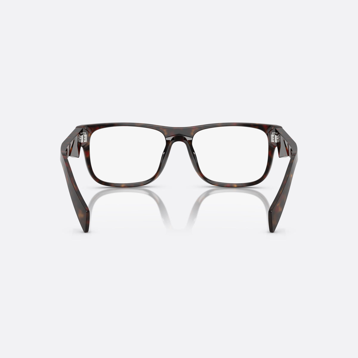 Rame ochelari de vedere Prada PR 22ZV 17N1O1, geometrica havana, pentru bărbați, punte simplă, integrată în față, ramă completă, vedere din spate