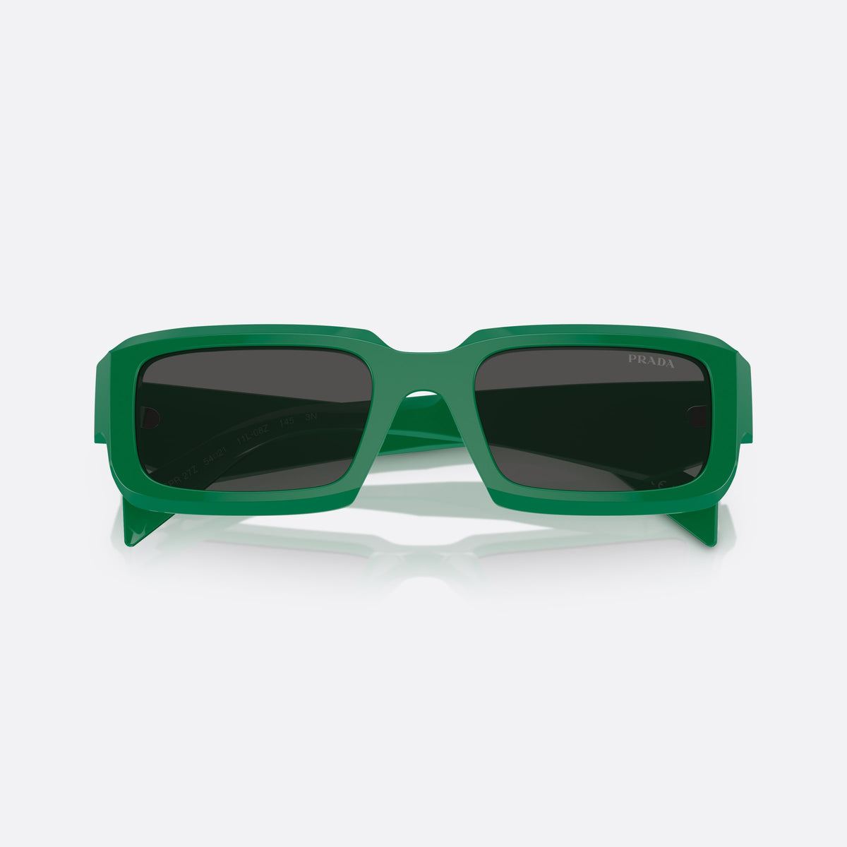 Ochelari de soare Prada PR 27ZS 11L-08Z, neregulat negru, pentru bărbați, punte integrată simplă, literele brandului pe brațe, cu brațele pliate