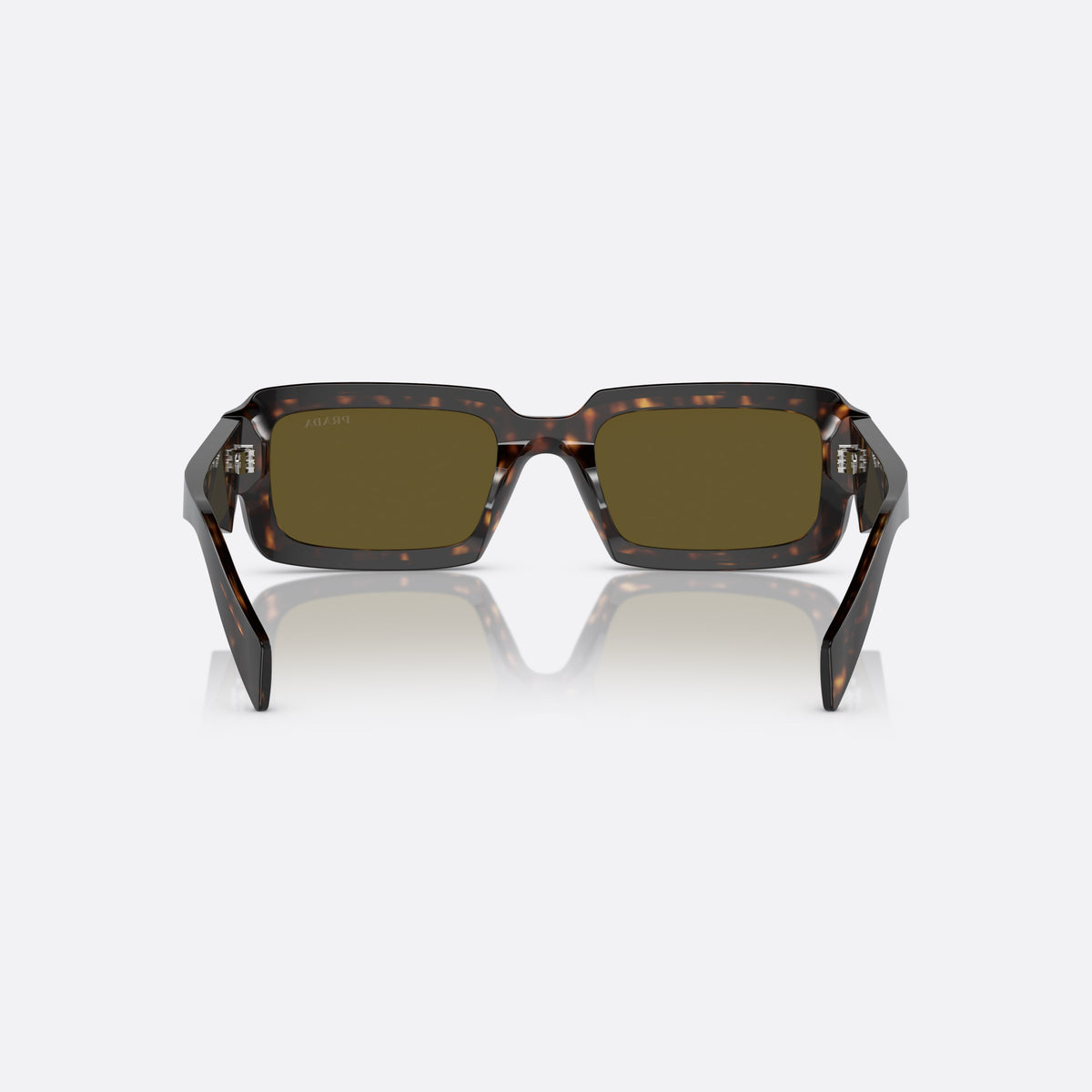 Ochelari de soare Prada PR 27ZS 19J-09Z, neregulat verde, pentru bărbați, punte simplă, literele brandului pe brațe, vedere din spate