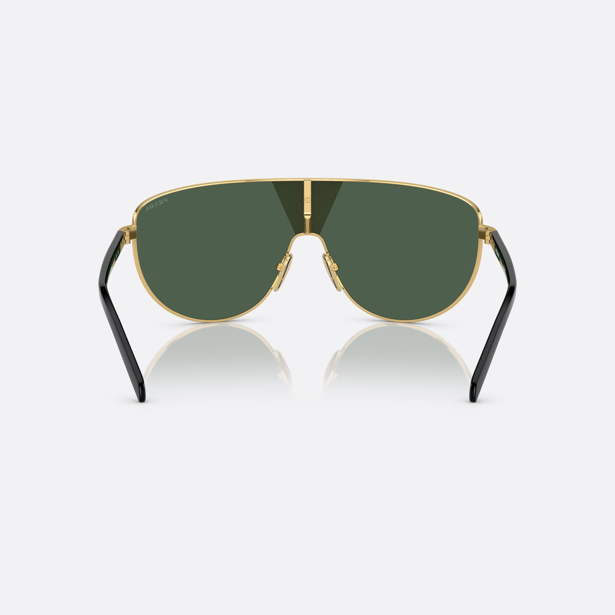 Ochelari de soare Prada PR 69ZS 5AK0/5V, rectangulari auriu, pentru bărbați, punte cu placă triunghiulară integrată