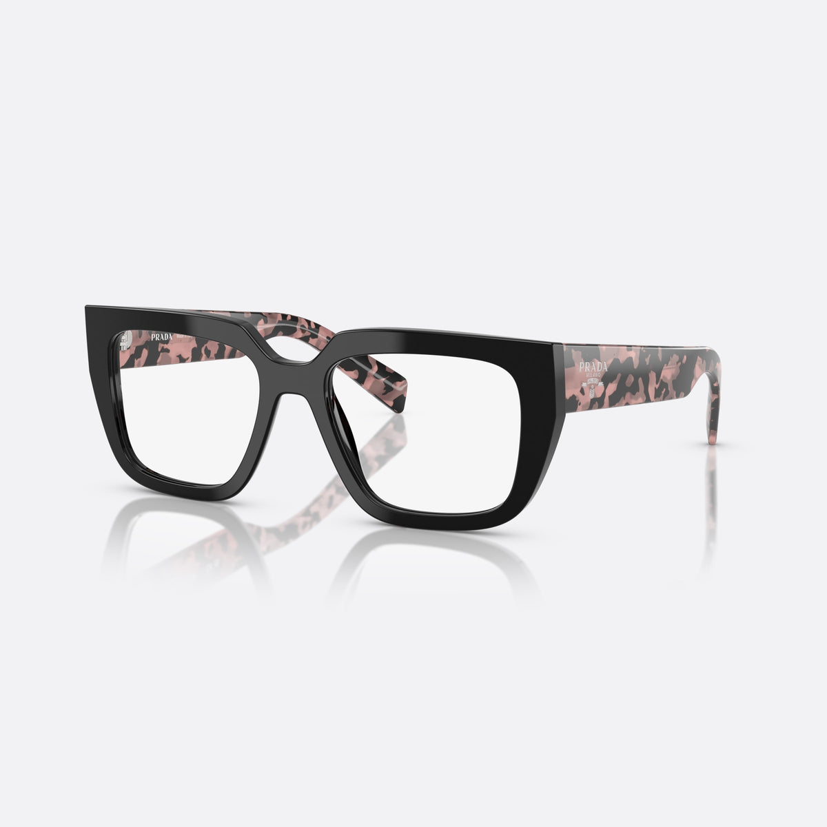 Rame ochelari de vedere Prada PR A03V 13P1O1, patrati negru, pentru femei, punte simplă, integrată în fața ramei, ramă completă