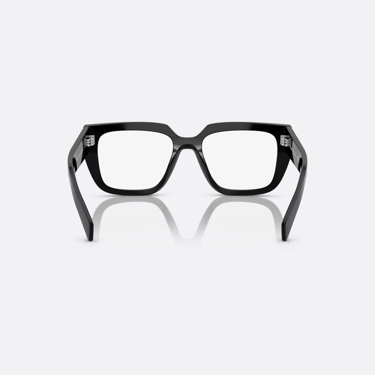 Rame ochelari de vedere Prada PR A03V 16K-1O1 M, neregulat negru, pentru femei, punte dublă cu partea superioară dreaptă, ramă completă