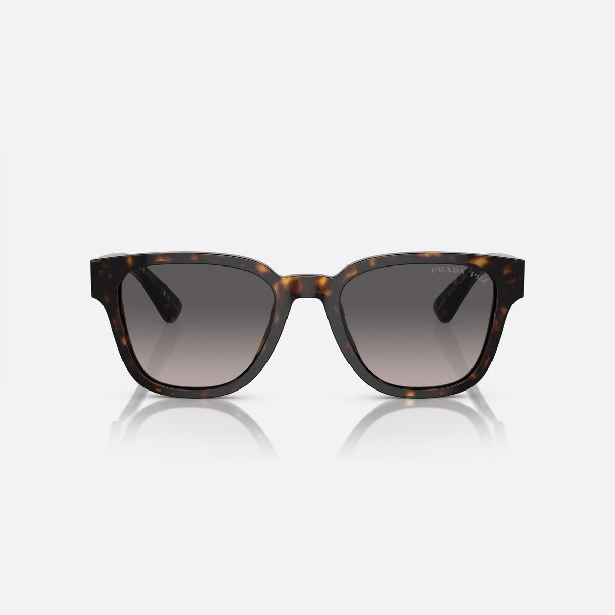 Prada PR A04S 19J-09G sunglasses, silver pantos frame for men, plain double bridge, brand lettering on temples, front view
