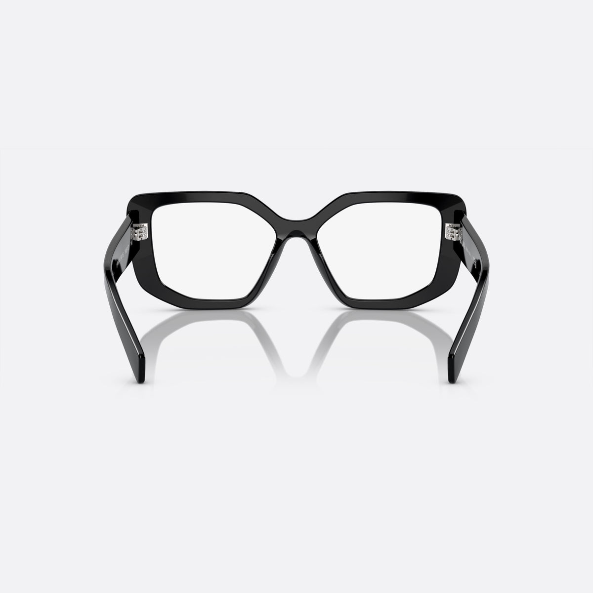 Rame ochelari de vedere Prada PR A04V 1AB-1O1 C, neregulat negru, pentru femei, punte keyhole, literele brandului pe brațe