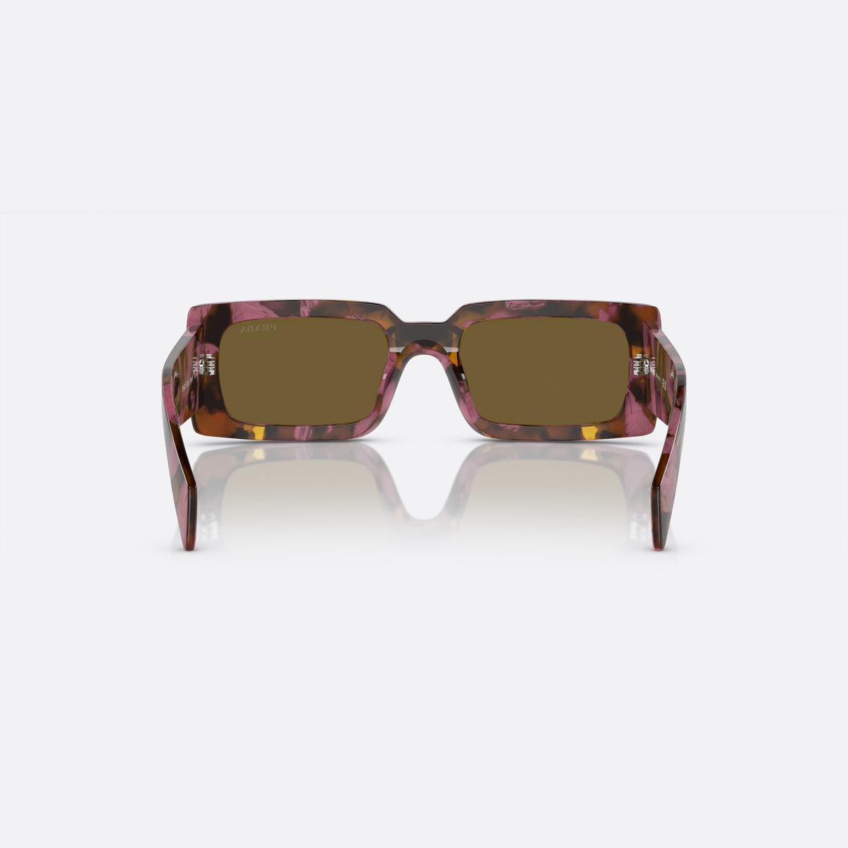 Ochelari de soare Prada PR A07S 18N-01T M, pillow violet, pentru femei, punte simplă, literele brandului pe brațe, brațe late, vedere din spate