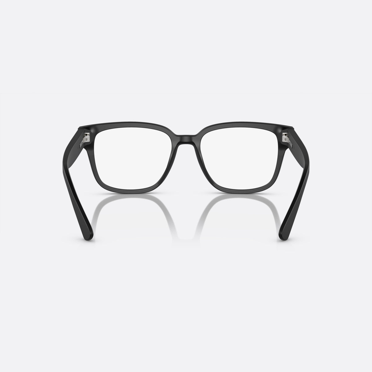 Prada PR A09V 12P-1O1 V eyeglasses, black squared frame for men, plain bridge, brand logo on temple, full-rim frame, back view