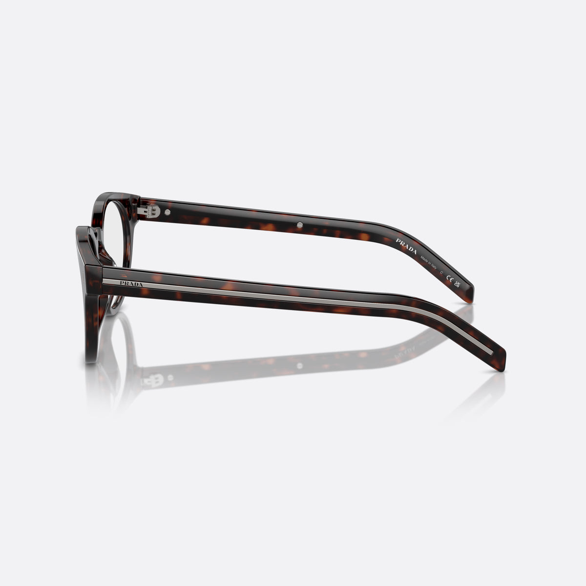 Rame ochelari de vedere Prada PR A14V 17N1O1, phantos maro, pentru bărbați, literele brandului pe brațe, ramă completă din acetat