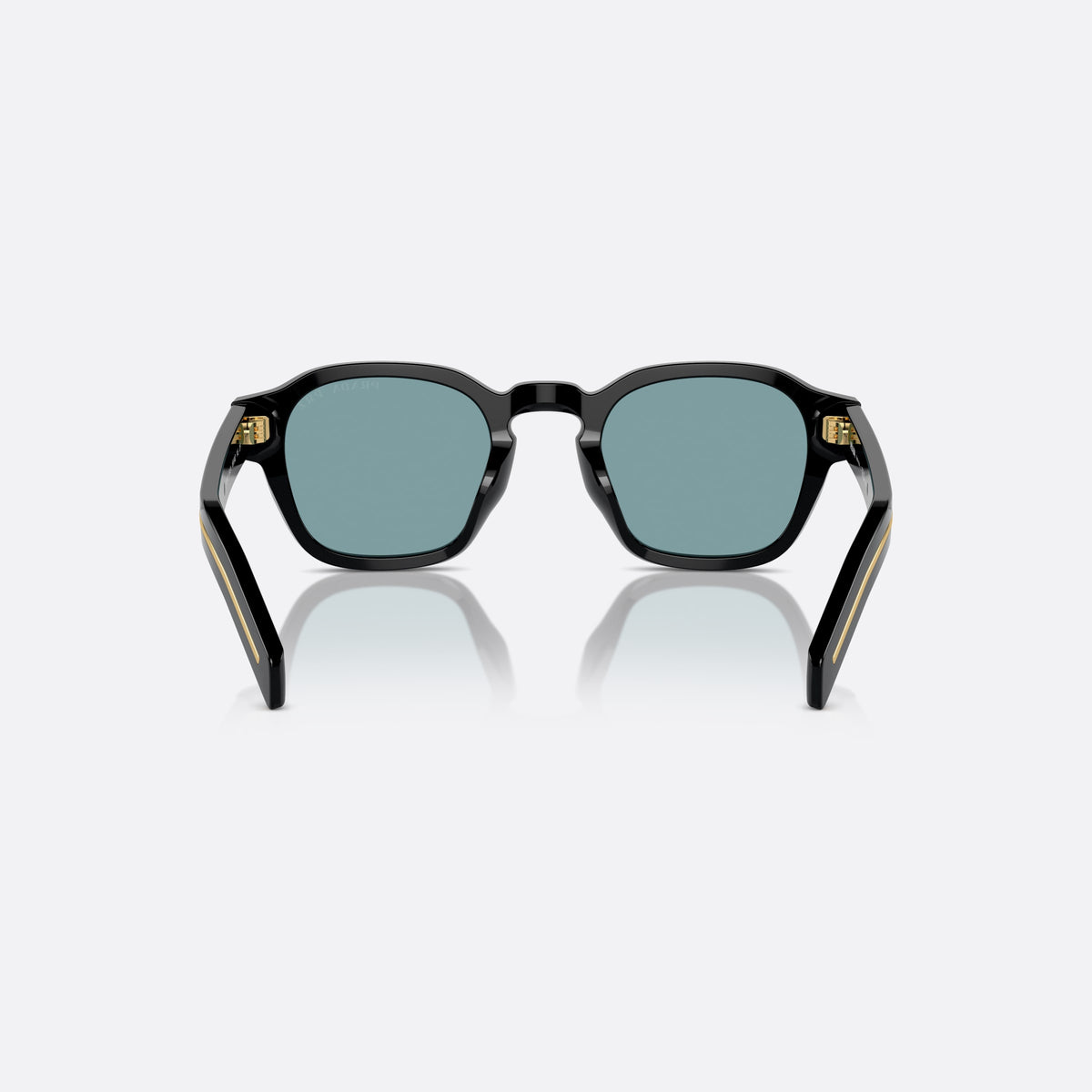 Prada PR A16S 16K-04D sunglasses, black pantos frame for men, brand lettering on temples, full-rim frame, back view