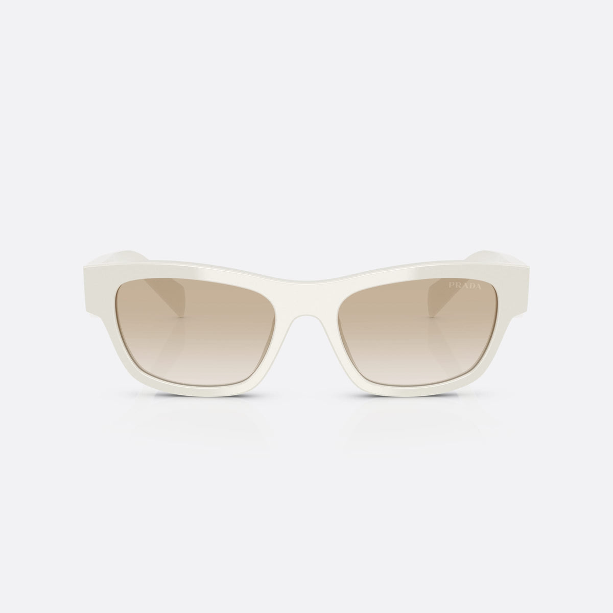 Ochelari de soare Prada PR B09S 26A80M, fluture roz, pentru femei, punte simplă cu două arcade, logo al brandului pe braț, vedere din față
