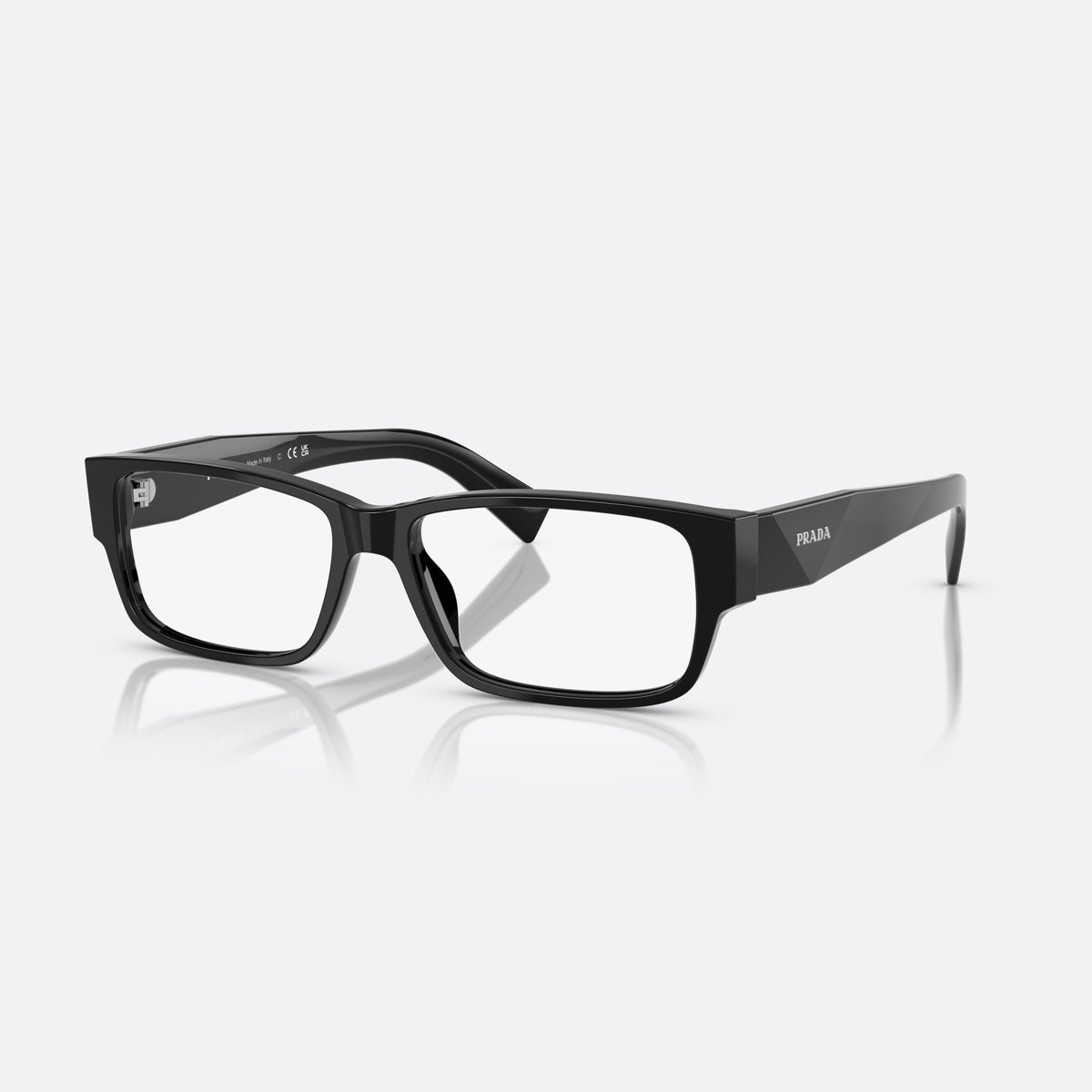 Rame ochelari de vedere Prada PR B09V 16K1O1, visor negru, pentru bărbați, punte plină, literele brandului pe brațe