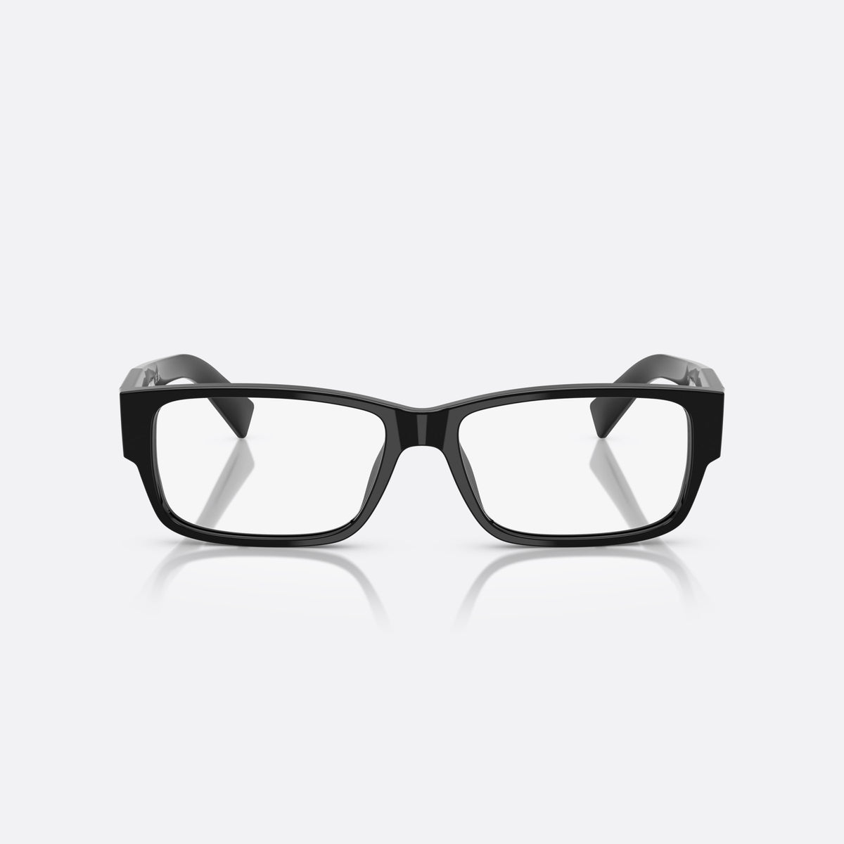 Rame ochelari de vedere Prada PR B09V 16K1O1, visor negru, pentru bărbați, punte plină, literele brandului pe brațe, vedere din față