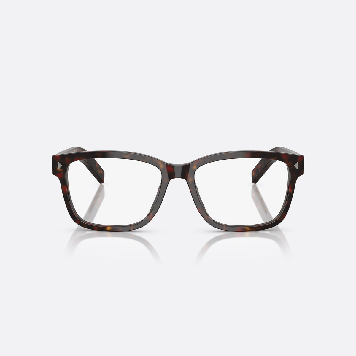 Rame ochelari de vedere Prada PR B10V 17N1O1, visor havana, pentru bărbați, punte simplă din acetat, literele brandului pe brațe, vedere din față